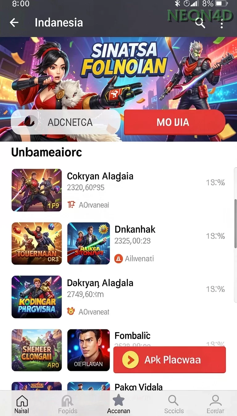 Cuplikan layar BTV168 — menu navigasi